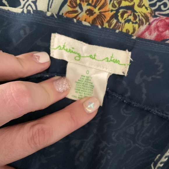 UO Staring At Stars Blue Paisley & Floral Spaghetti Strap Babydoll Dress Women 0 - Picture 2 of 8